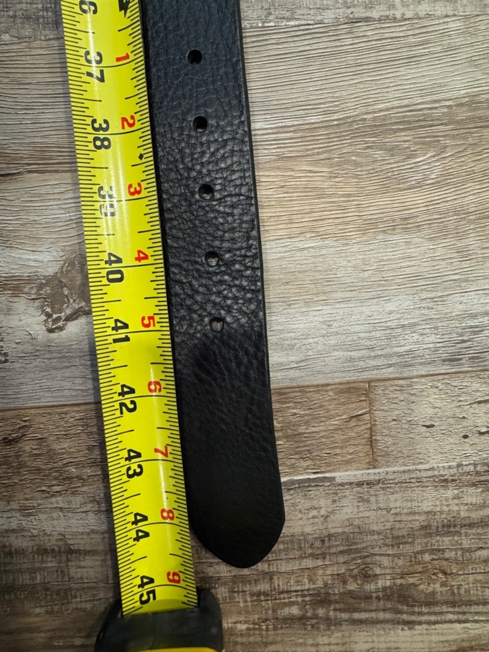 JCREW Black Pebbled Leather Belt with Gold Oval Buckle size L - Picture 3 of 8